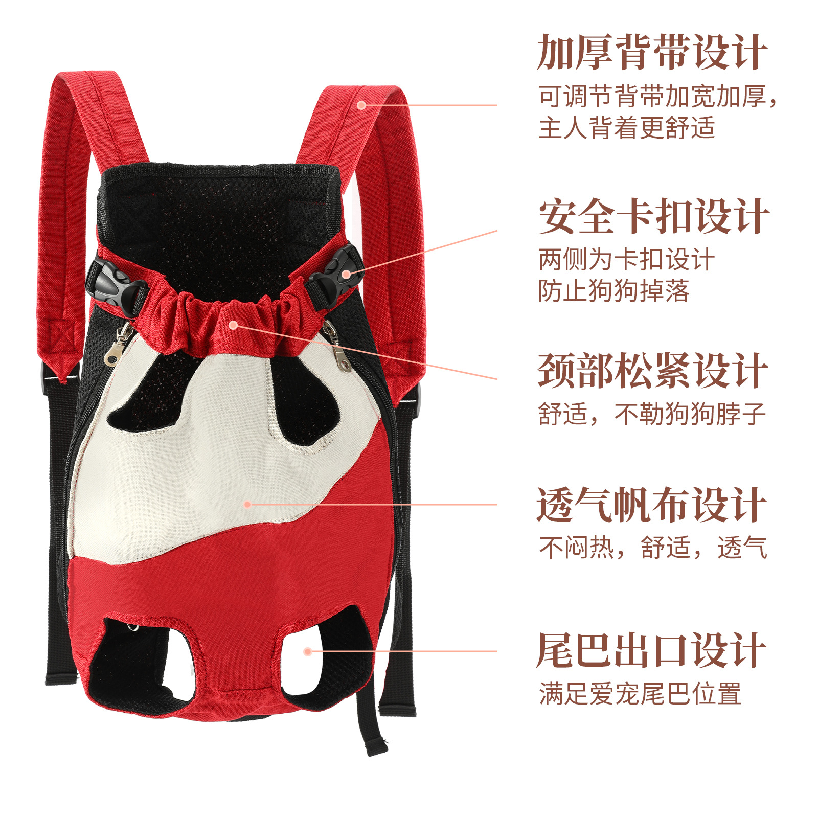 New Pet Backpack Outgoing Portable Backpack Dog Backpack Dog Artifact Cat Dog Universal Pet Chest Bag