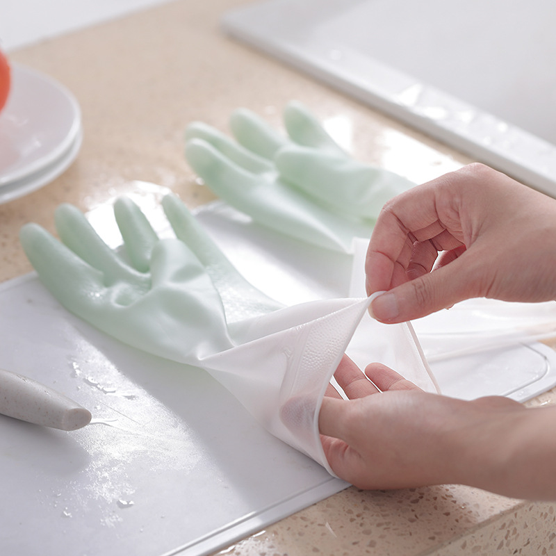 Household Gradient Housework Cleaning Gloves Kitchen Durable Laundry Dish Washing Gloves Latex Waterproof Protective Gloves