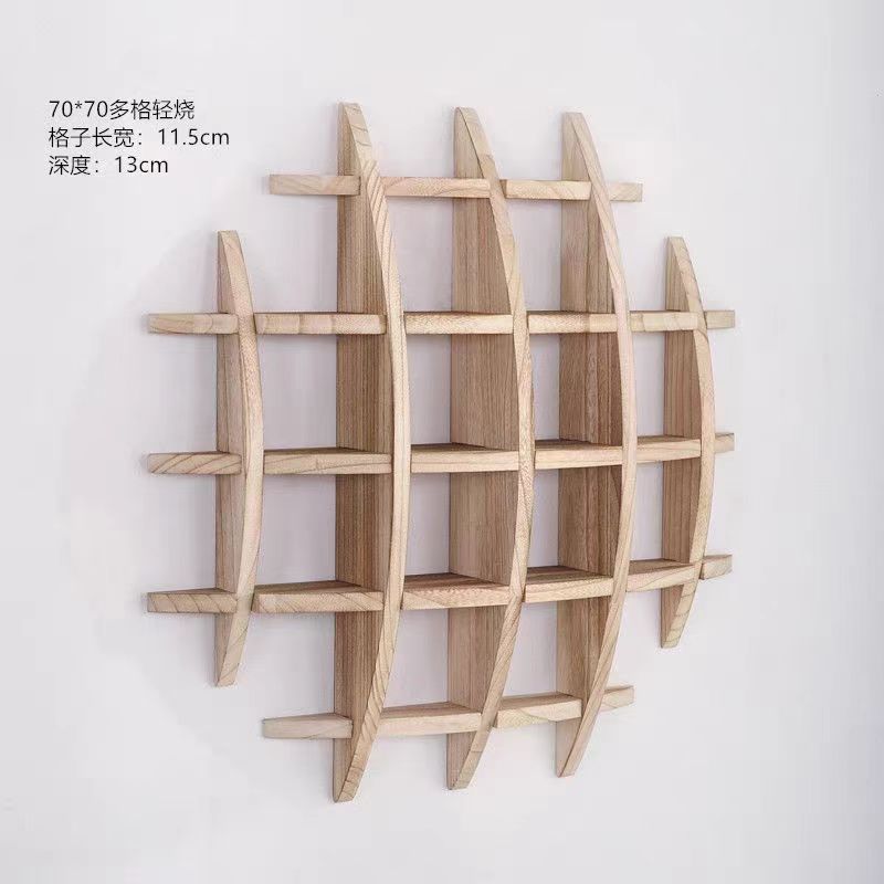 Solid Wood Modern Minimalist Multi-Treasure Shelf Chinese Wall-Mounted Tea Rack Storage Rack Tea Set Yunzhimin