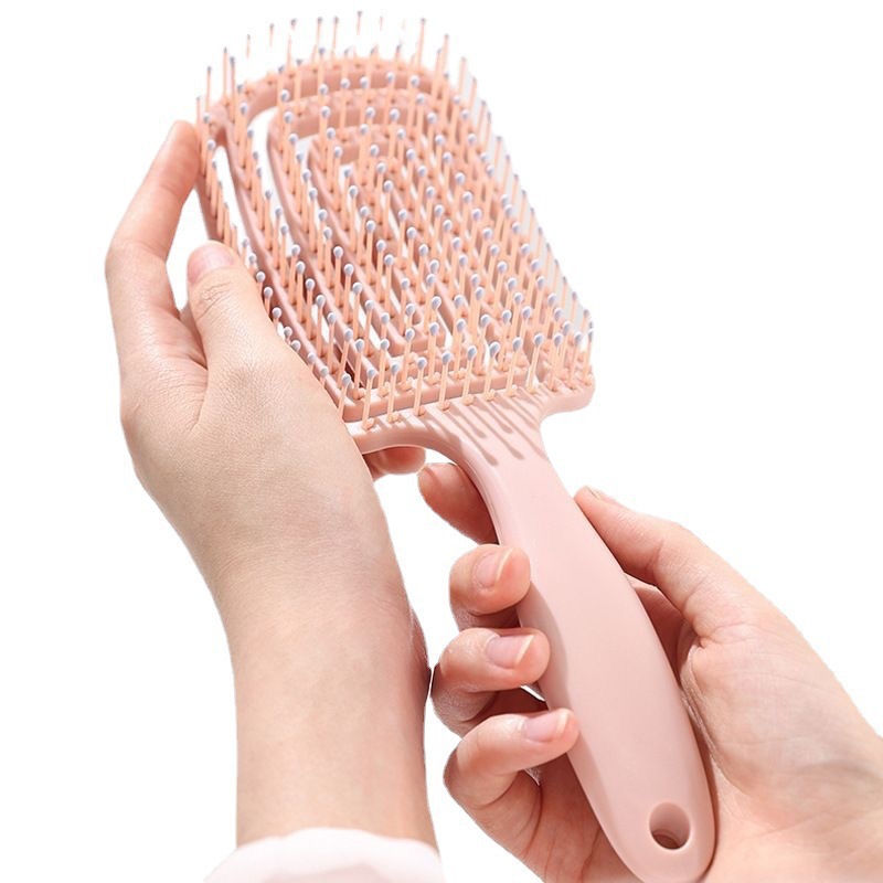 Household Hollow Back-shaped Comb High-value Girl's Hair Comb Fluffy Massage Spareribs Big Bend Comb