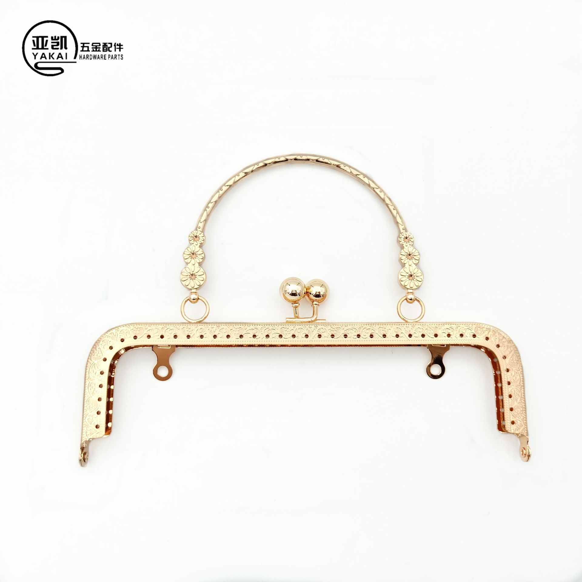 20cm Square Embossed Three Flower Mouth Gold, Hand Mouth Gold, Handle Mouth Gold, Mouth Gold Accessories, Bag Accessories