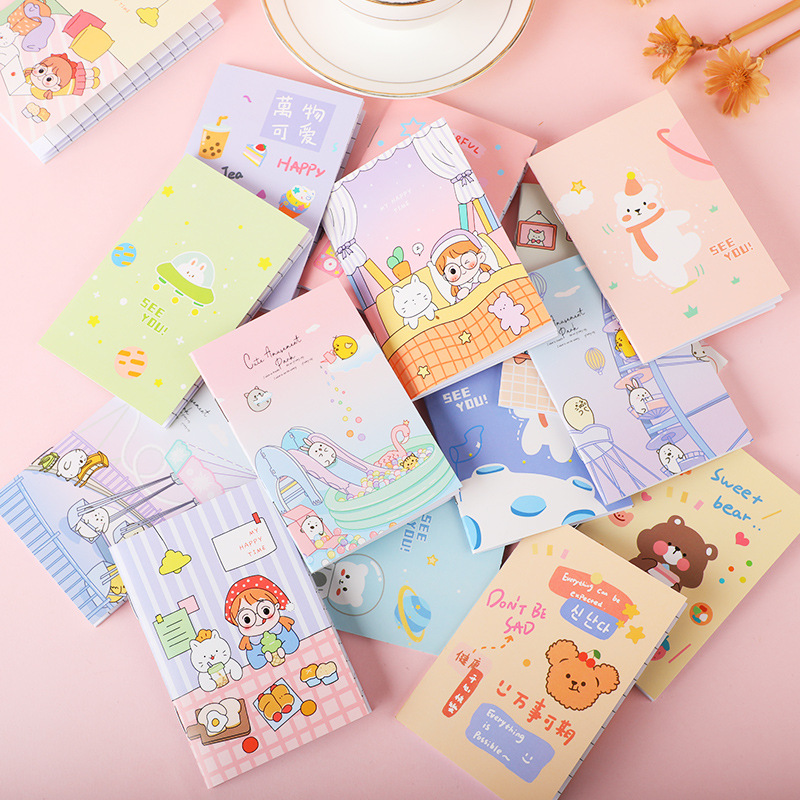 New Mini Notepad Cartoon Small Notebook Cute Notebook Flap Pocket Pants Notebook Small Gift Small Gift Wholesale t