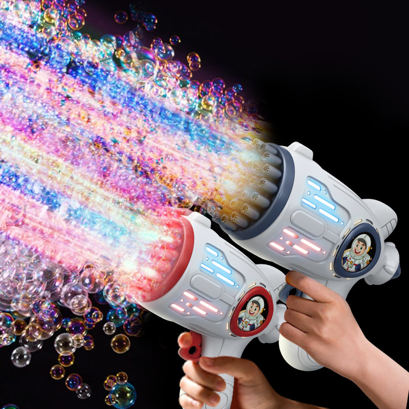2025 New Bubble Machine Internet Celebrity Handheld Fully Automatic Electric Bubble Gun Gatling Infant and Toddler Baby Toy