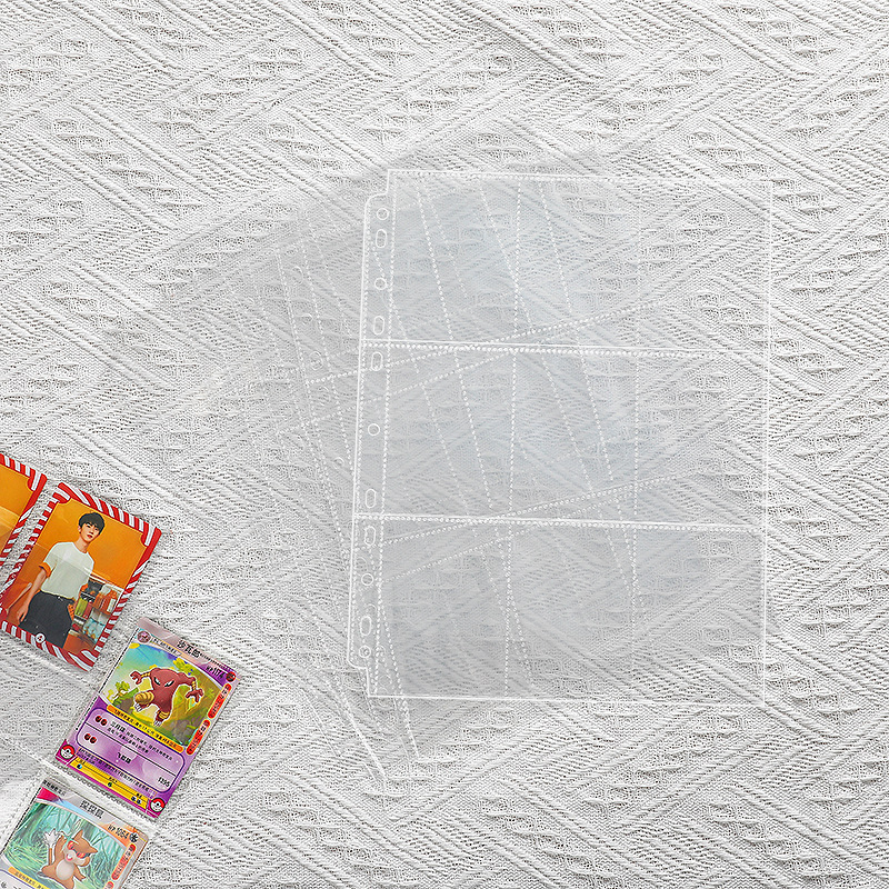 Customized Card Album Inner Page 9-Square Grids Loose-Leaf Core Game Card Album Collection 11-Hole A4 Card Book Transparent Loose-Leaf Core