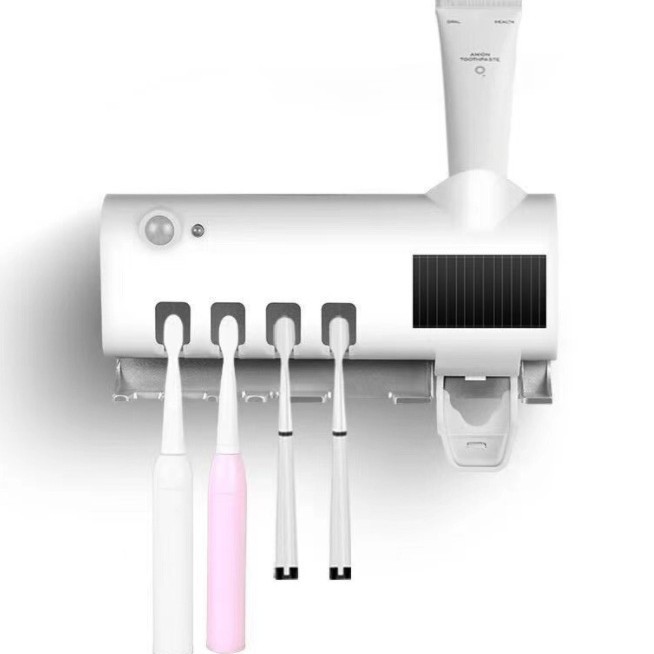 Cross-border intelligent toothbrush sterilizer ultraviolet sterilization toothbrush wall automatic induction toothbrush holder hanging type non-punching