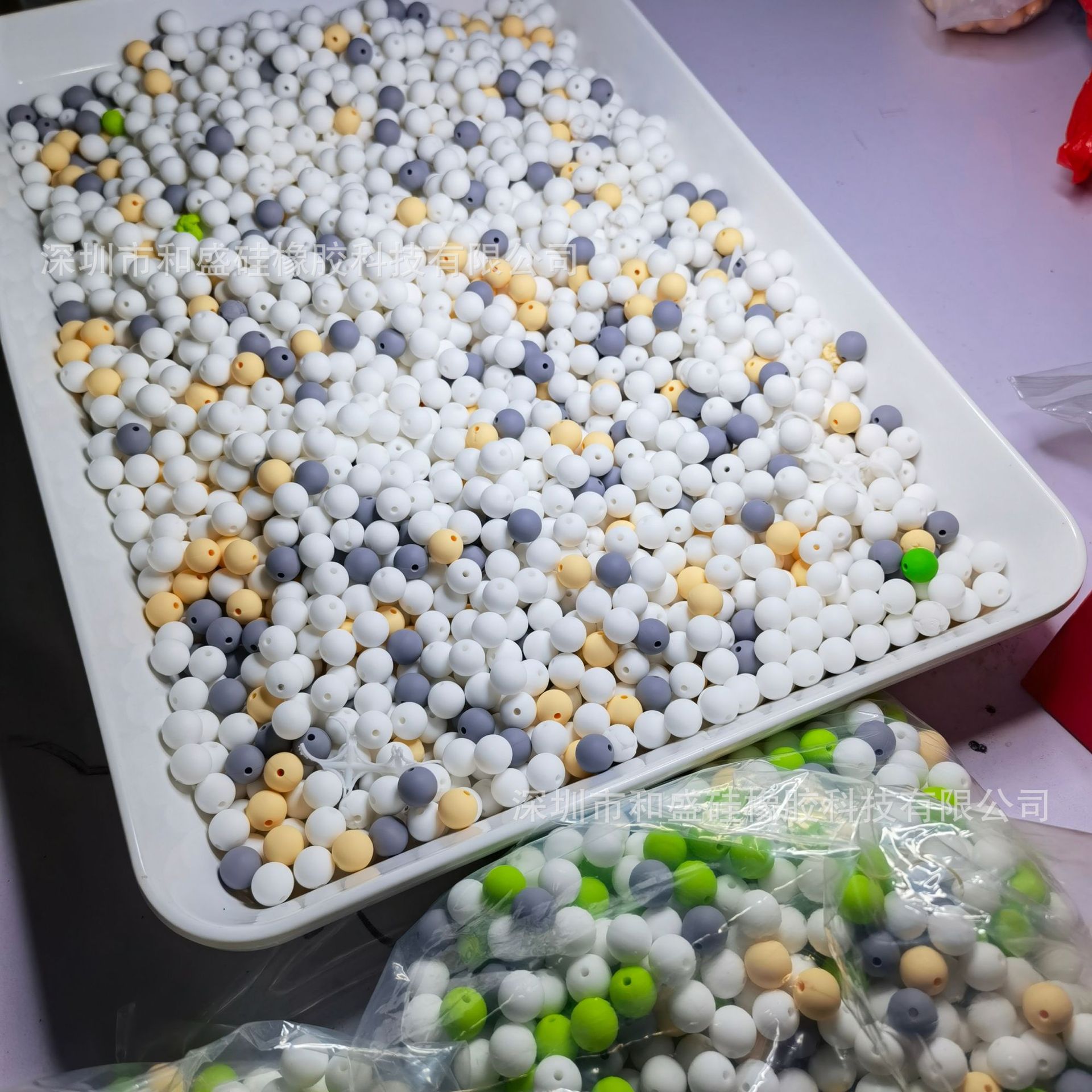 Cross-Border Hot Selling Silicone Beads Baby Teether DIY Jewelry Accessories Chewing Silicone Beads Round Spot Wholesale