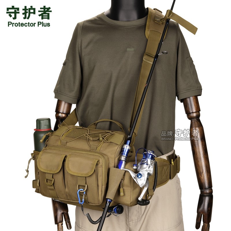 New Outdoor Lure Waist Bag, Multifunctional Large Waist Bag, Crossbody Bag, Fishing Bag, Rod Bag, Storage Backpack