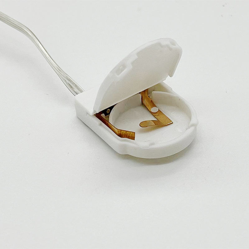 Single Cr2032 Button Battery Holder 3V Flat Flip-Top with Switch and Wire Battery Holder