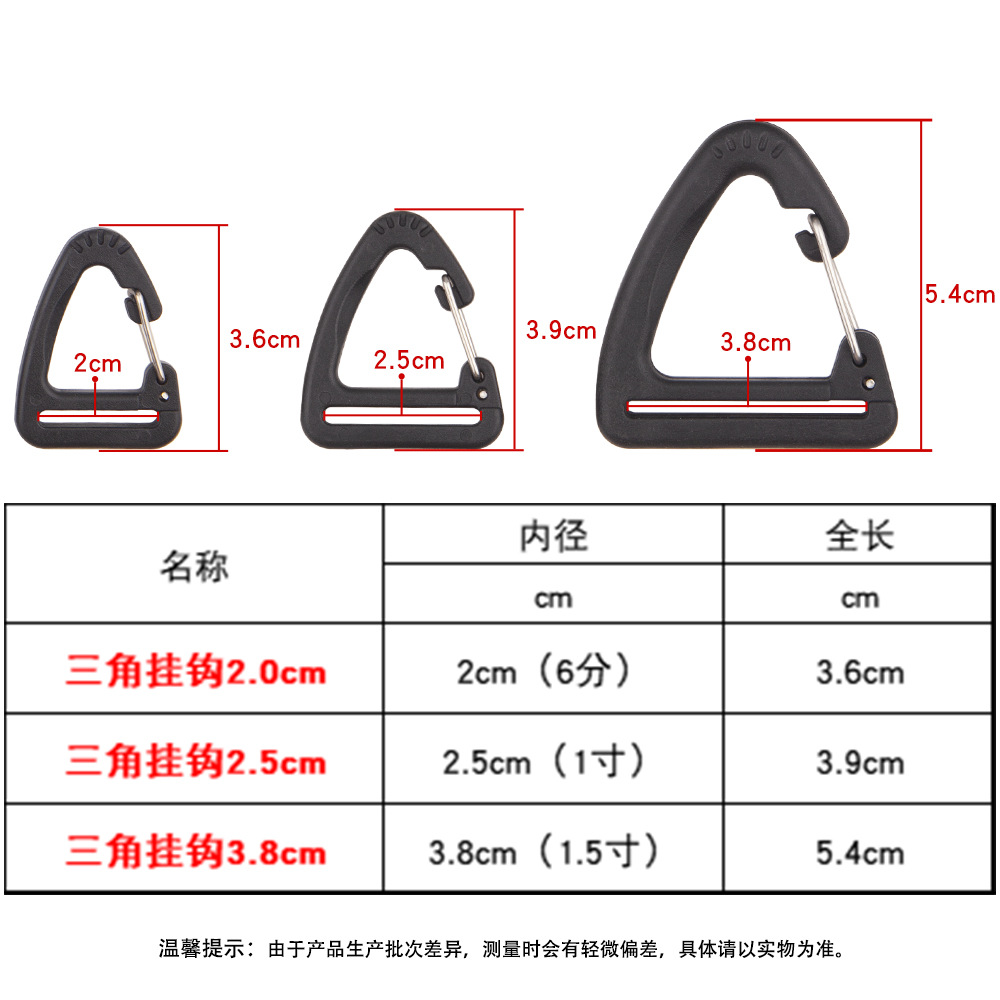 Ready Supply of High-Quality Luggage Accessories Plastic Hook Buckle Triangle Buckle Hook 25mm Dog Buckle 8-Character Hook Leather Bag