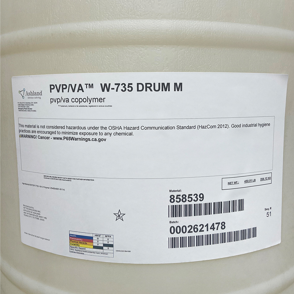 American Ashland Pvpw735 Film-Forming Agent Vp/Va Copolymer Hair Styling and Preserving Polymer