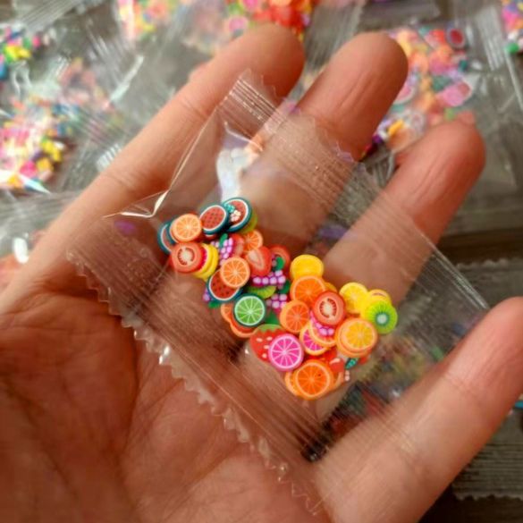 Pouch sequins soft pottery material package nano glue sequins fruit tablets candy cream glue clay various sets