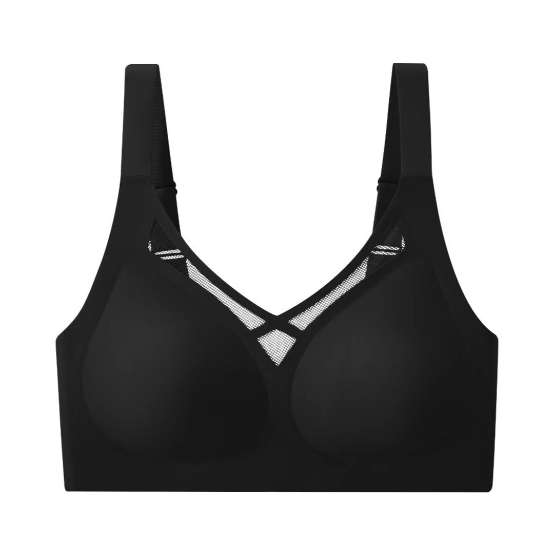 Fat MM Intimates Women's Large Size Seamless Jelly Thin Big Breasts Showing Small Bra Sports Breast-retracting Anti-sagging Bra