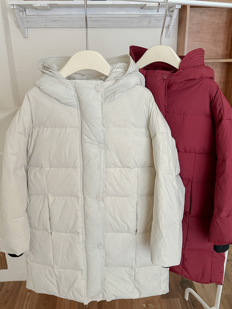 Children's Winter Mid-length Down Jacket 2024 New Western Style Hooded Loose Thickened Coat for Boys and Girls