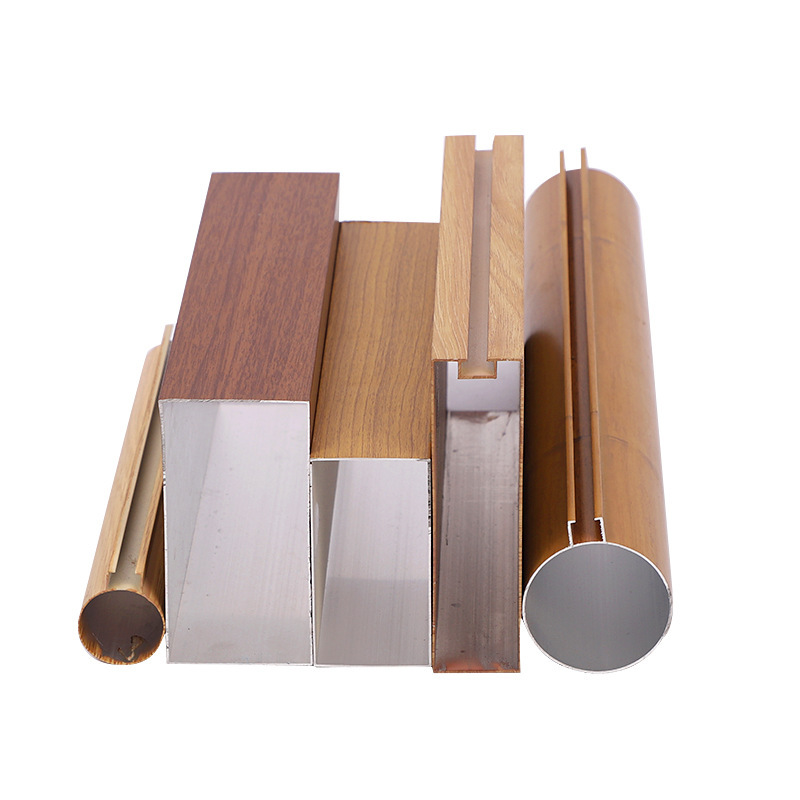 Aluminum Fangtong Tiefangtong Factory Aluminum Ceiling Grille Curtain Wall Square Tube U-Groove Wood Grain Transfer Spray Ceiling Decoration