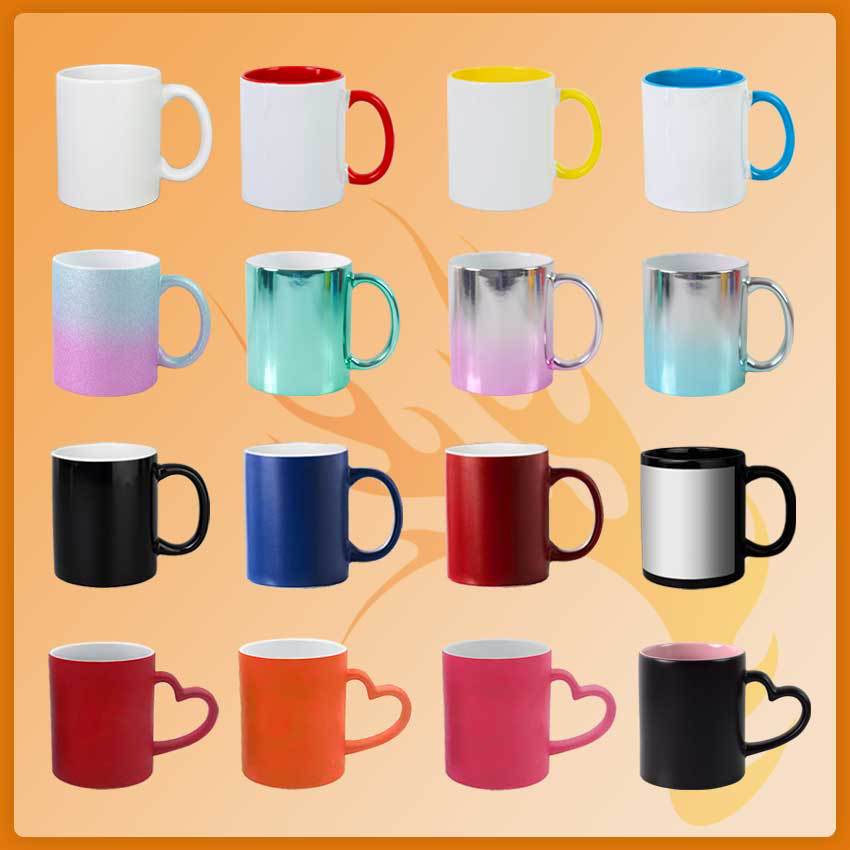 Кружка 11oz, пустая, с цветной глазурью, рекламный подарок