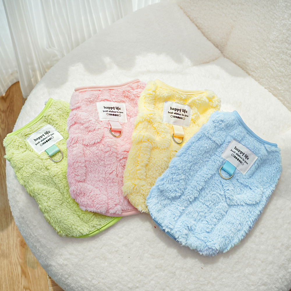 Dog clothes winter teddy bear bome small dog pet autumn and winter fleece-lined traction supplies dog cat cat