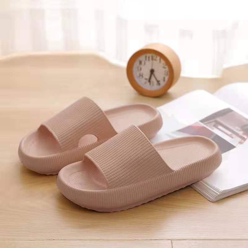 4cm Cross-Mirror Thick-Soled Slippers for Women, Summer Home Household Soft-Soled Slippers, Bathing Eva Anti-Slip Slippers for Men