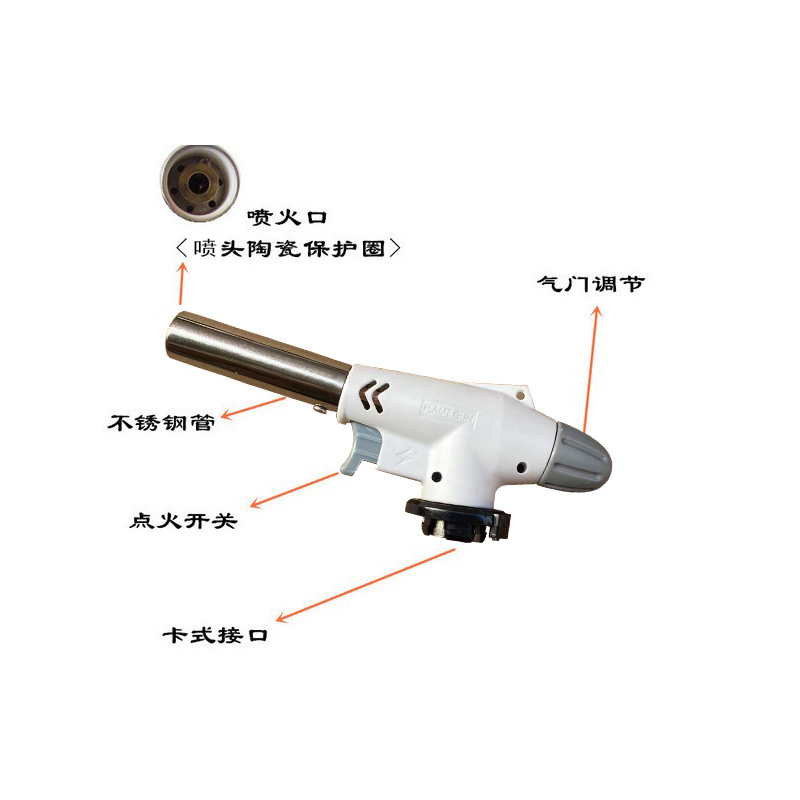 Casket flame gun igniter outdoor barbecue kitchen baking flame gun spray gun burning pig hair welding gun factory outlet