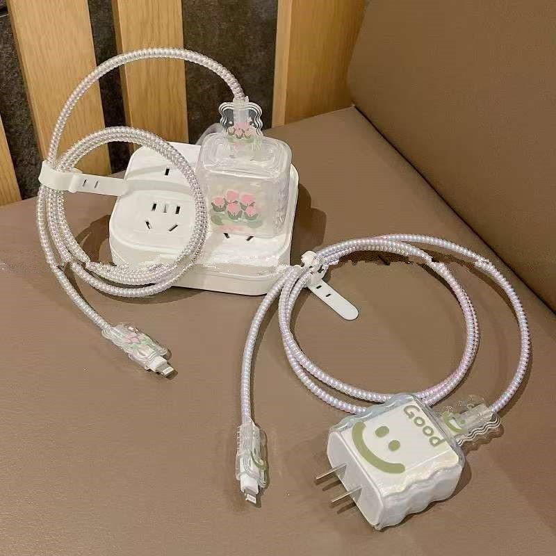 Tulip Soft Shell Suitable for Apple Charging Head Cover Iphone16 Fast Charging 20W Charger Protective Cover to Prevent Breakage