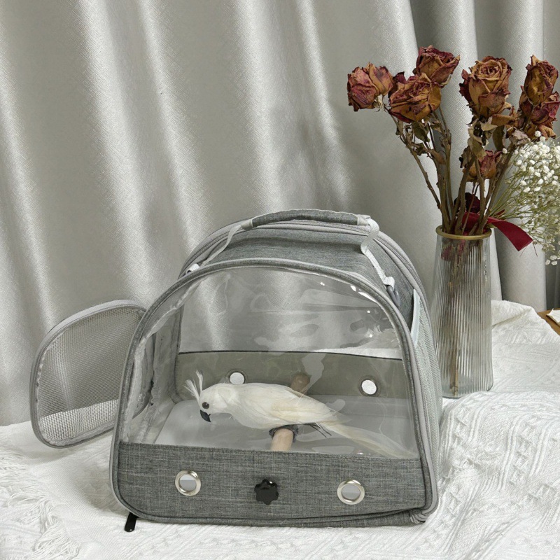 Bird Bag Transparent Crossbody Parrot Goose Genuine Wind Guinea Pig Rabbit Carrying Bag Hamster Bag Portable Foldable Small Pet Outgoing Cage