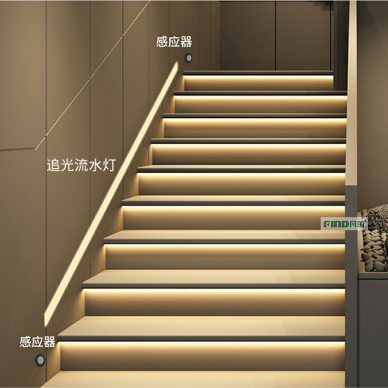 Internet Celebrity Stair Step Light Sensor Controller Step Light Bus Intelligent Wiring-Free Color-Changing Handrail Running Water Light