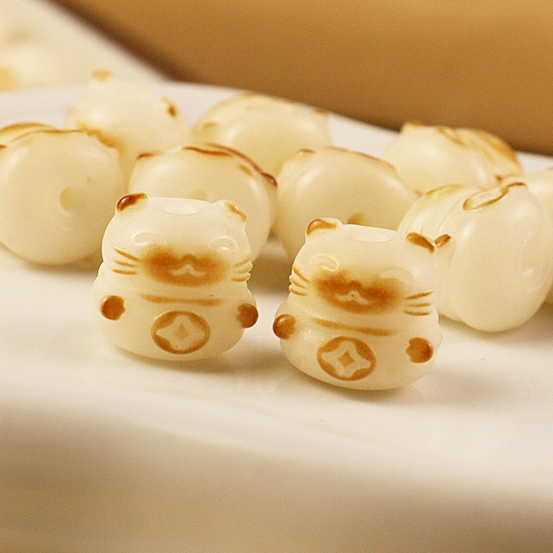 Wholesale Bodhi Root Charcoal Roasted Luciferous Cat Bodhi Root Carving Luciferous Cat Charcoal Burned Wen Play Handmade Accessories Bodhi Beads