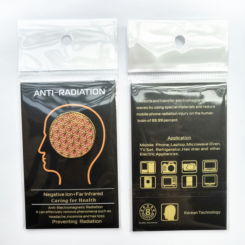 Amazon supplies 24k golden hollow radiation mobile phone stickers metal radiation computer stickers EMR