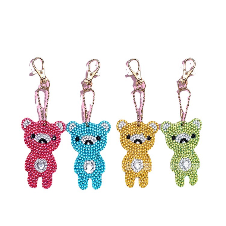 2021Diy Full Diamond Painting Keychain Cartoon Owl Car Bag Decoration Small Pendant Cross-Border Supply