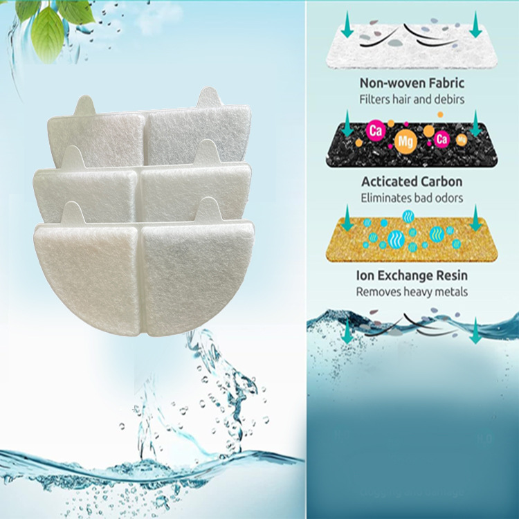 Holman third generation wireless pet water dispenser filter element without hard shell replacement filter element coconut shell activated carbon filter cotton