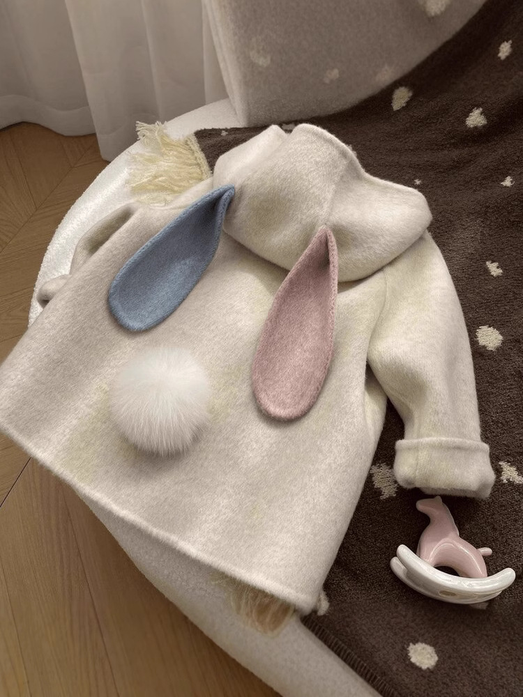 Шершавая куртка для девочек с флисовой подкладкой, утолщенная, новый милый корейский стиль для осени и зимы 2024