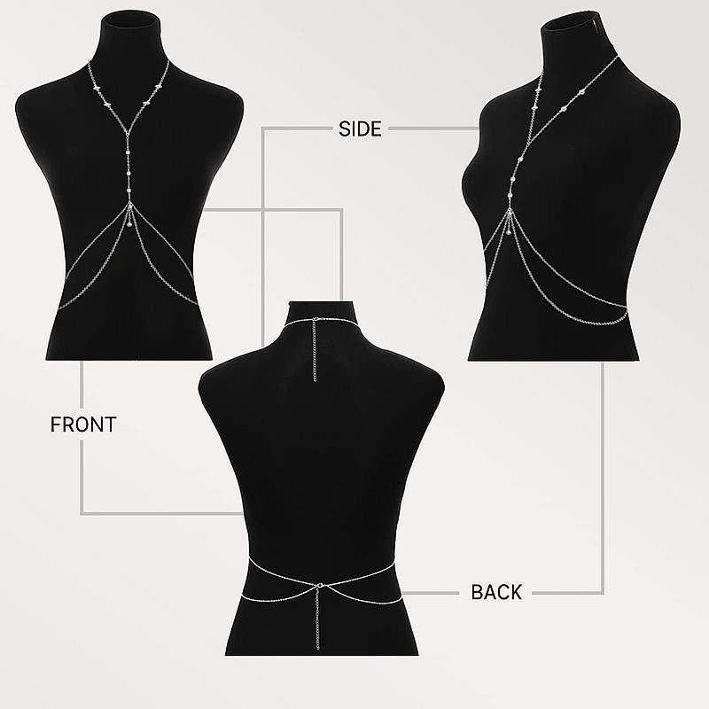 Europe and the United States cross-border jewelry beach bikini sexy rhinestone multi-layer tassel body chain cross clothing chain manufacturers