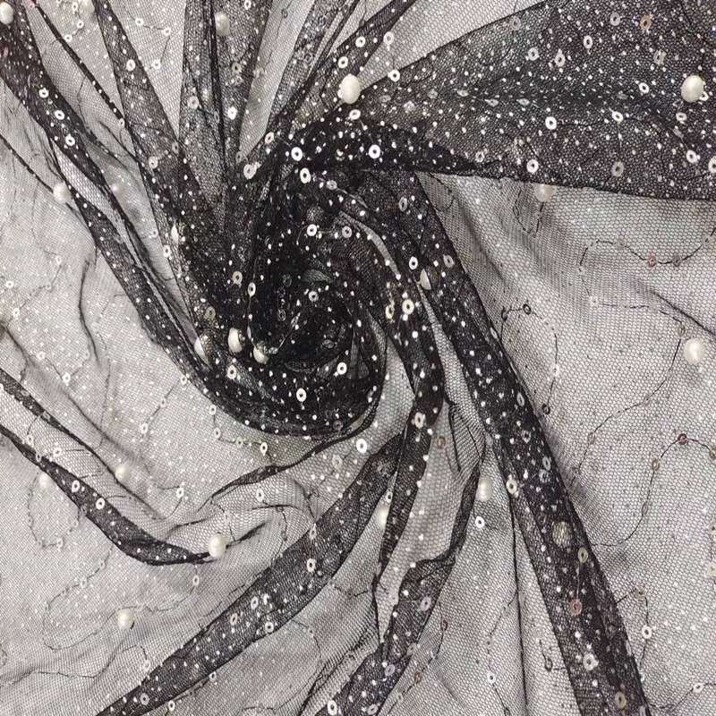 Gypsophila Beads Embroidered Beads Sequins Bronzing Cloth Children's Wear Mesh Dress Wedding Dress Background Decorative Fabric