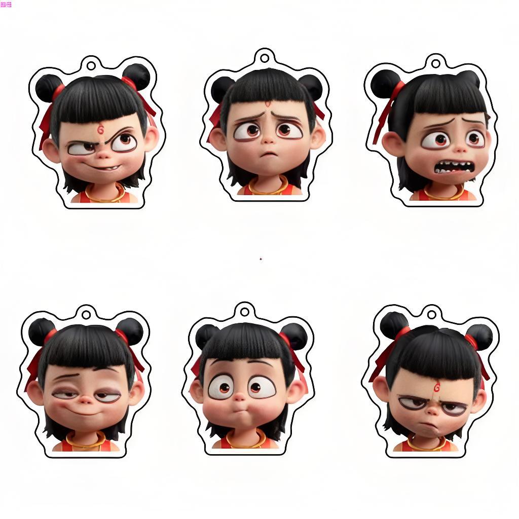 Nezha 2 Magic Boy Naohai Movie Peripheral Animation School Bag Pendant Acrylic Keychain Small Gift Pendant Laser