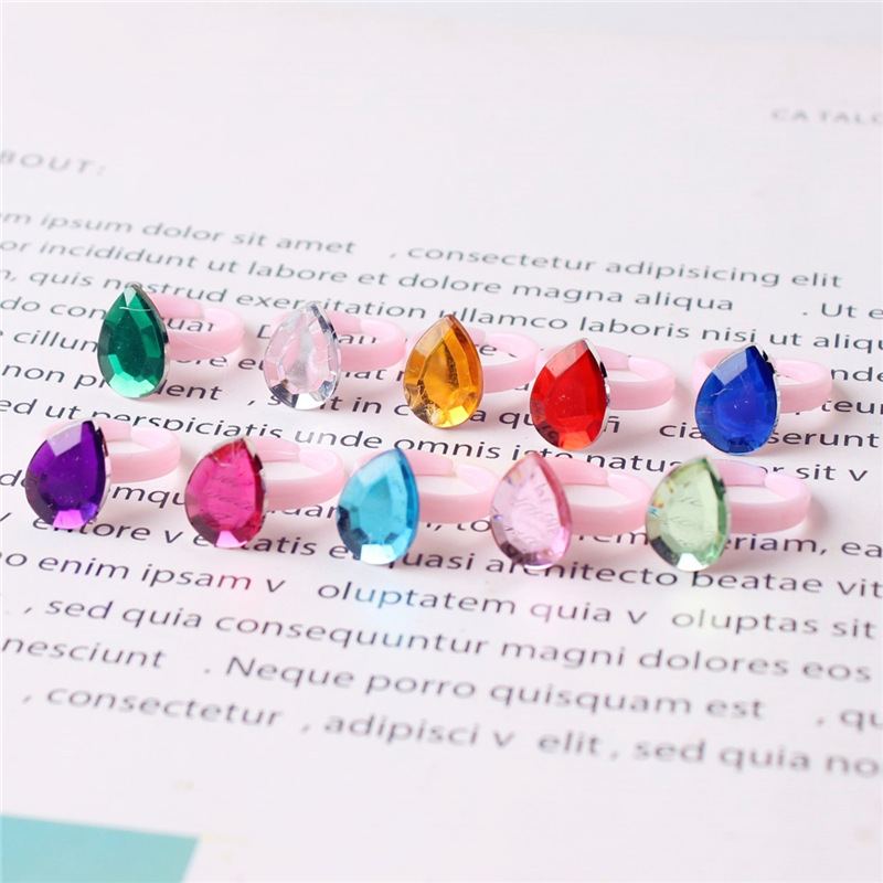 Kindergarten cute fruit shiny gem resin children's ring sweet flower bracelet cross-border little girl ring