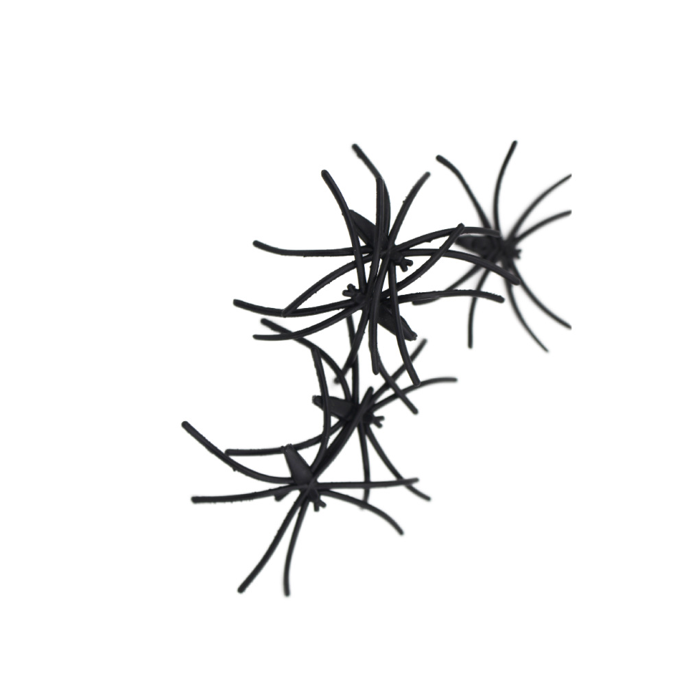 Halloween spider cotton with small spider long legs Black octagonal simulation spider decoration atmosphere scene layout cross-border