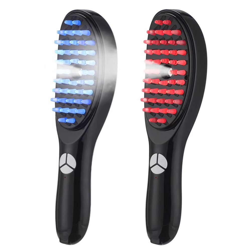 Cross-Border Electric Massage Comb to Prevent Hair Loss, Meridian Head Massager, Phototherapy Hair Care Comb, Colored Light Hair Salon Massage Comb