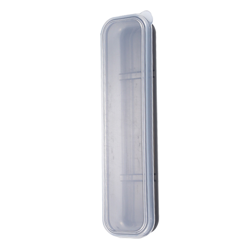 Creative Plastic Transparent Portable Cutlery Box Student Travel Outing Cutlery Box Cutlery Box Chopsticks Straw Box Empty Box