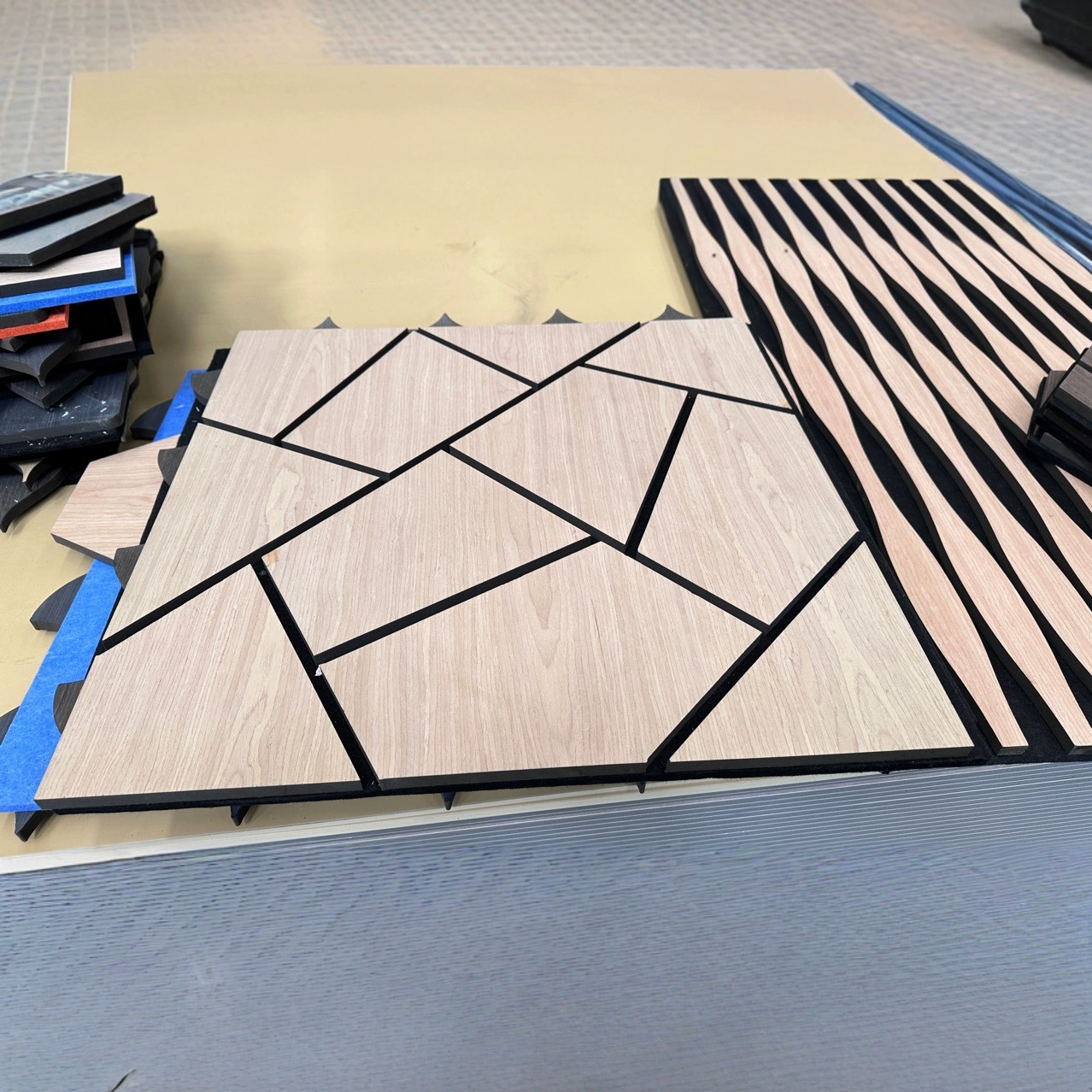 Foreign Trade Polyester Fiber Sound-Absorbing Panel Aku Wooden Strip Ps Line Density Board Soundproofing Noise Reduction Sound-Absorbing Panel Decoration