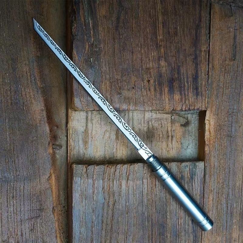 Longquan forging stick knife mini all stainless steel manganese steel integrated multi-function knife overlord stick knife