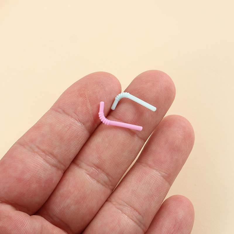 Simulation miniature mini straw milk tea cup color solid straw doll house food play scene ornaments accessories toys
