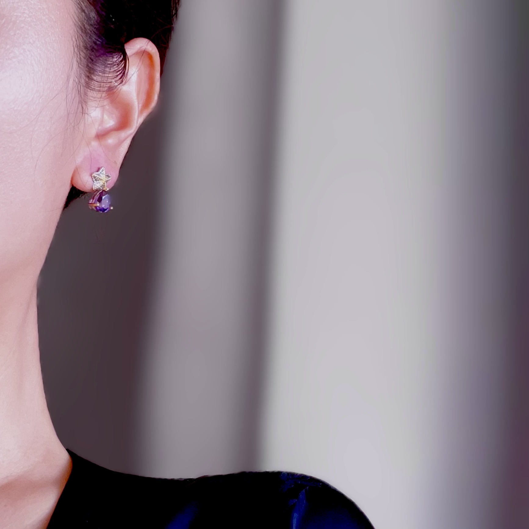 Natural Uruguayan Amethyst Earrings and Rings, Italian Craftsmanship, S925 Sterling Silver, Popular Crystal Jewelry Supply