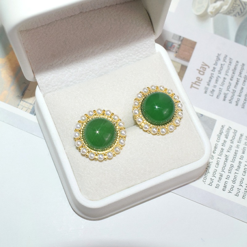 Изысканные элегантные зеленые ретро многослойные серьги из подсолнечника агата подарок натуральные халцедоновые серьги