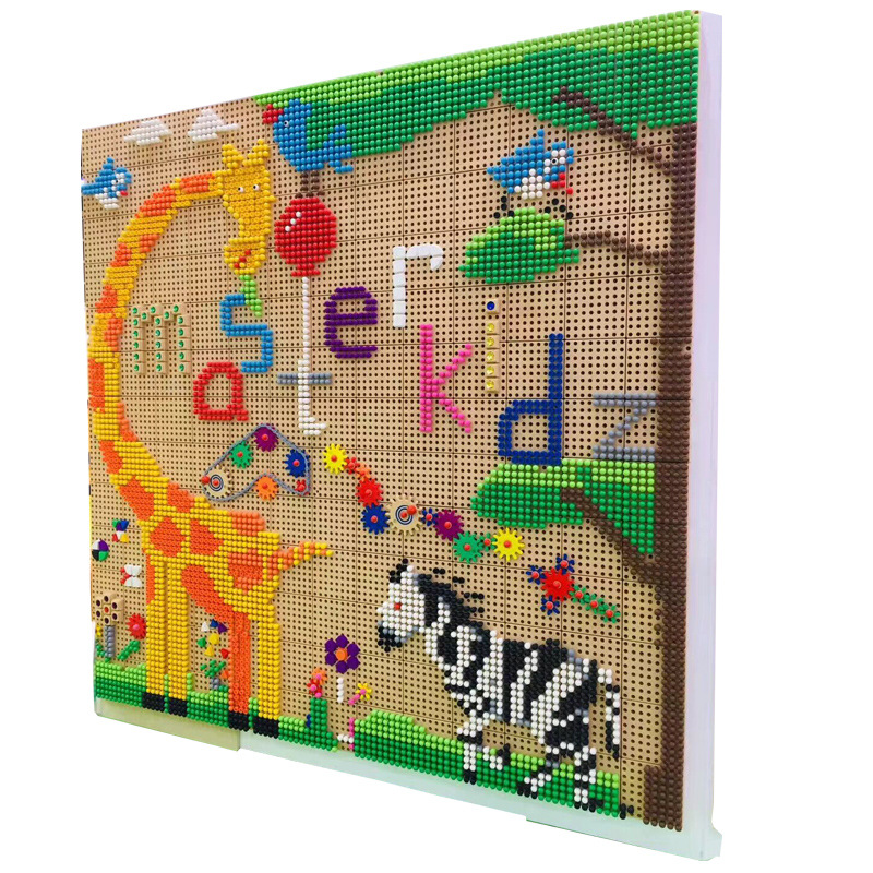 Kindergarten Wall Toys Wall Activity Wall Building Block Wall Toys Early Education Kidsren's Ever-Changing Game Wall Hole Board Wall