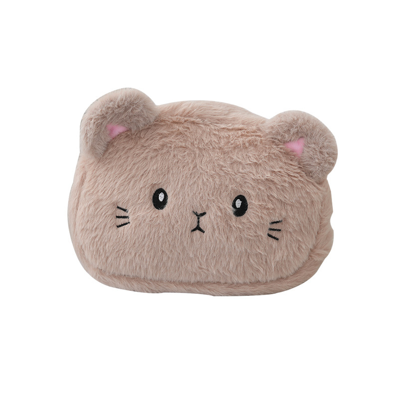 Cat Coin Purse Round Crossbody Bag Cute Stuffed Small Bag Mini Shoulder Bag Little Girl Coin Accessories Furry Bag