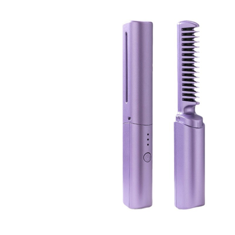 Cross-border new lazy hair straightener wireless hair straightener small USB charging portable travel curl straight dual-purpose artifact