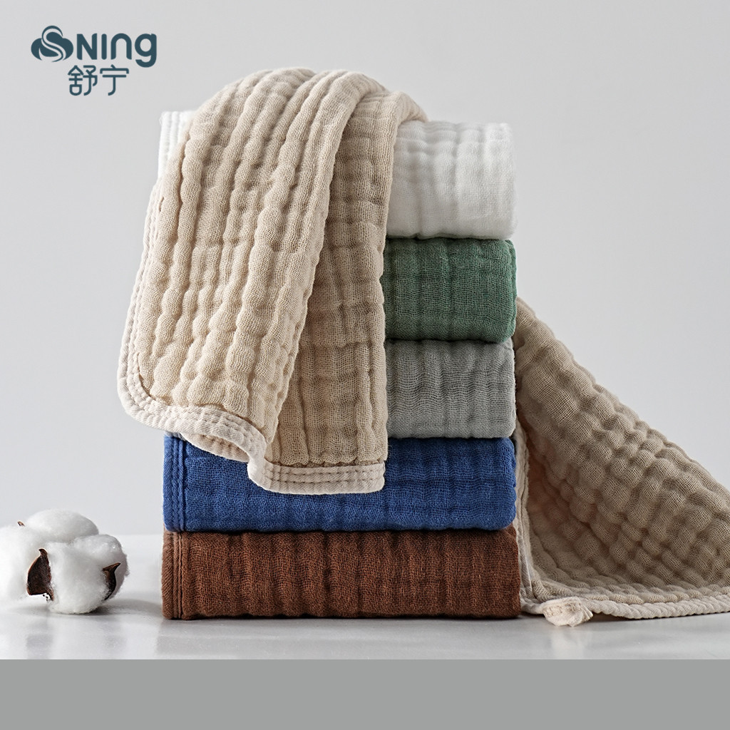 Cross-border Amazon Hot Burp Towel Six-layer Solid Color Gauze Towel 35*75 Baby Spit Towel Baby Wash Face