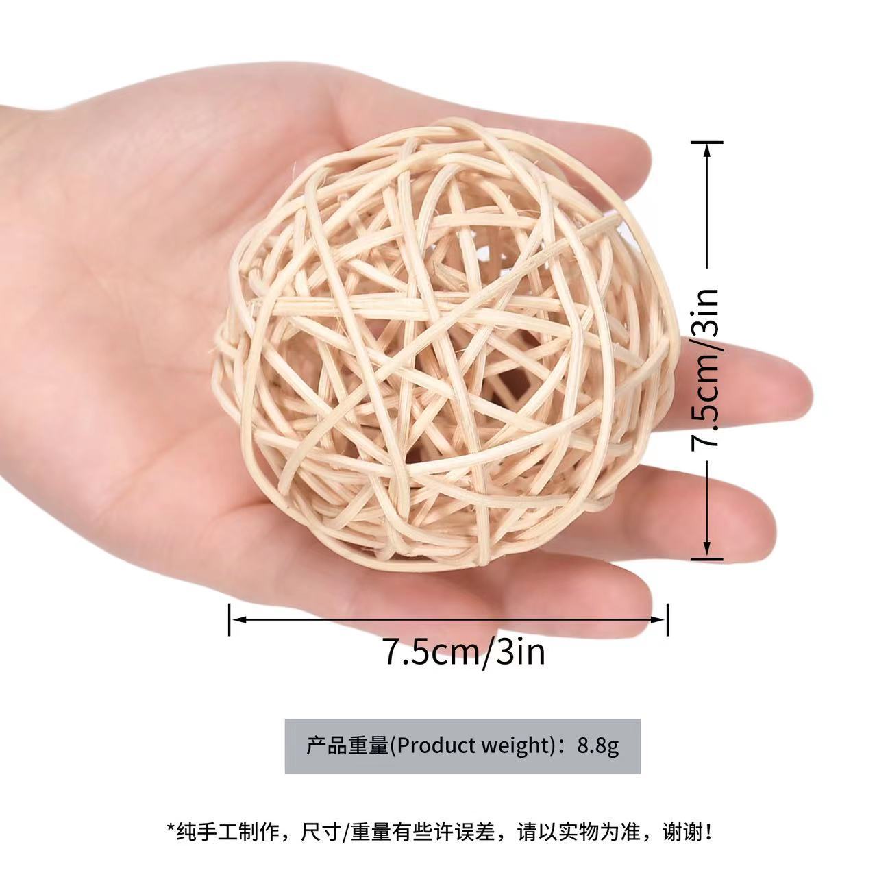 Timothy Hand-Woven Grass Ball, Exotic Pet Rabbit Bird Toy, Guinea Pig, Chinchilla, Hamster, Natural Molar Chewing Ball