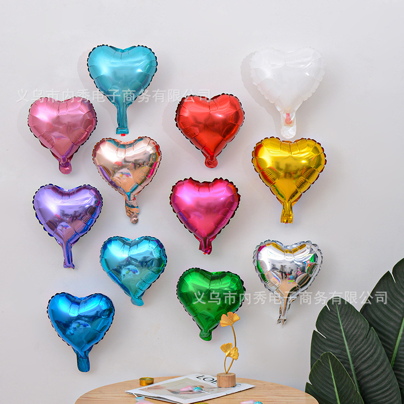 10 inch heart-shaped light plate aluminum foil balloon party decoration proposal to express the scene atmosphere of love aluminum film balloon