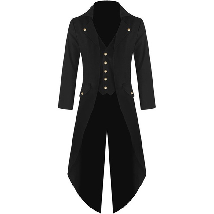 2024 New Arrival Men's Fashion Coat Trenchcoat Steampunk Gothic Style Jacket Men's Retro Dress BC7928