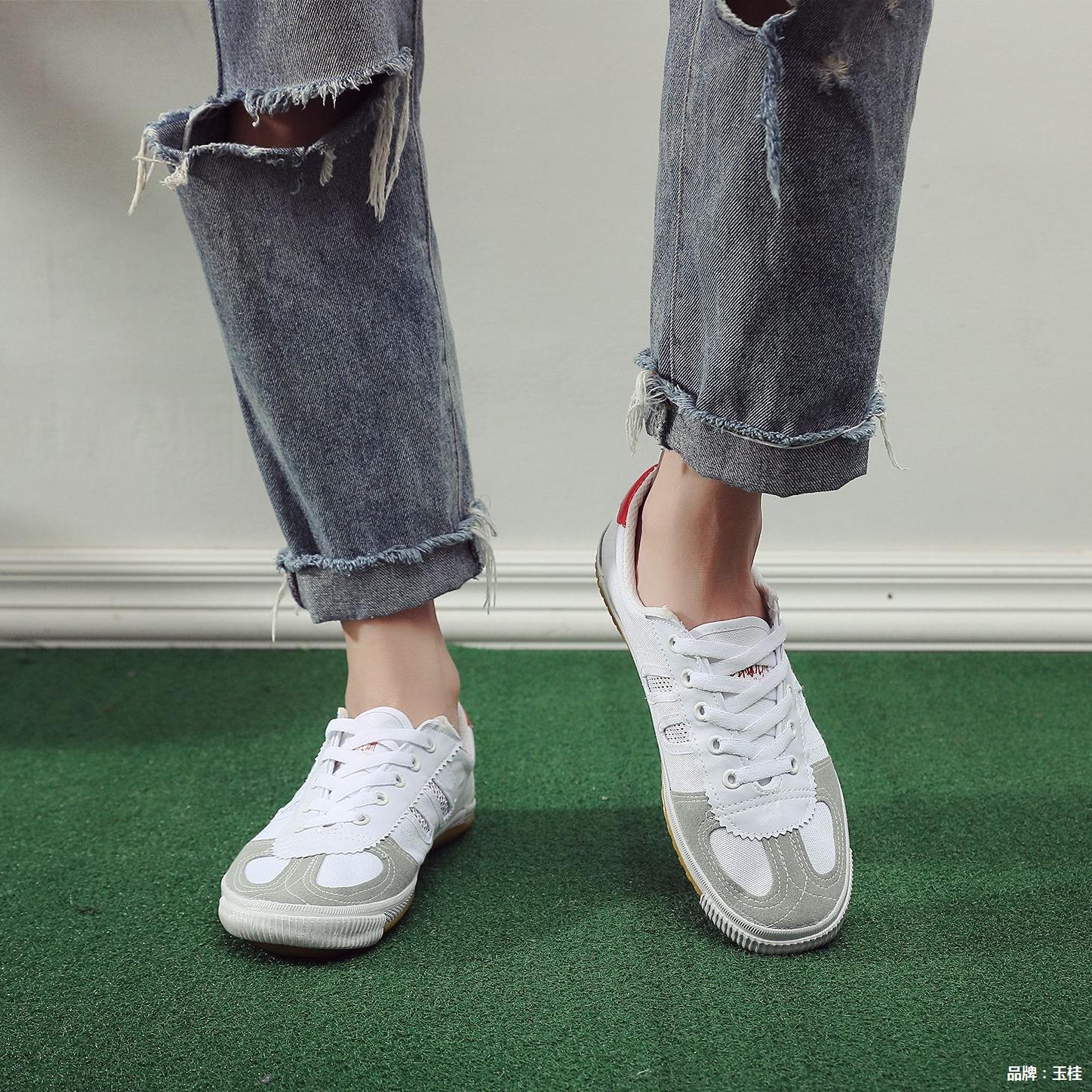 New White Training Volleyball Shoes Sports Competition Soft Sole Breathable Canvas Training Shoes Martial Arts Shoes Dropshipping